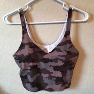 EUC Lululemon Align Tank Heritage 365 Camo Dusty Bronze Multi / Shelf Bra Sz: 8
